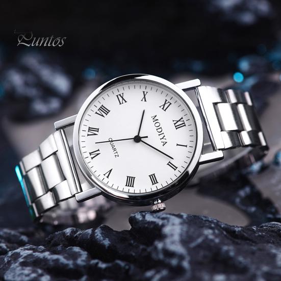 Sophisticated Men Timepiece Quart Watch Round Dial Adjustable Strap No Delay Timeless Accessory Time-checking High Accuracy Exquisite Business Formal