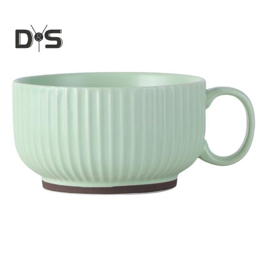 

Керамическая чашка для молока с ручкой, безопасная чашка для бульона, эстетичные миски для завтрака, безопасная для микроволновки и духовки, посуда для дома, ресторана на открытом воздухе зелёный