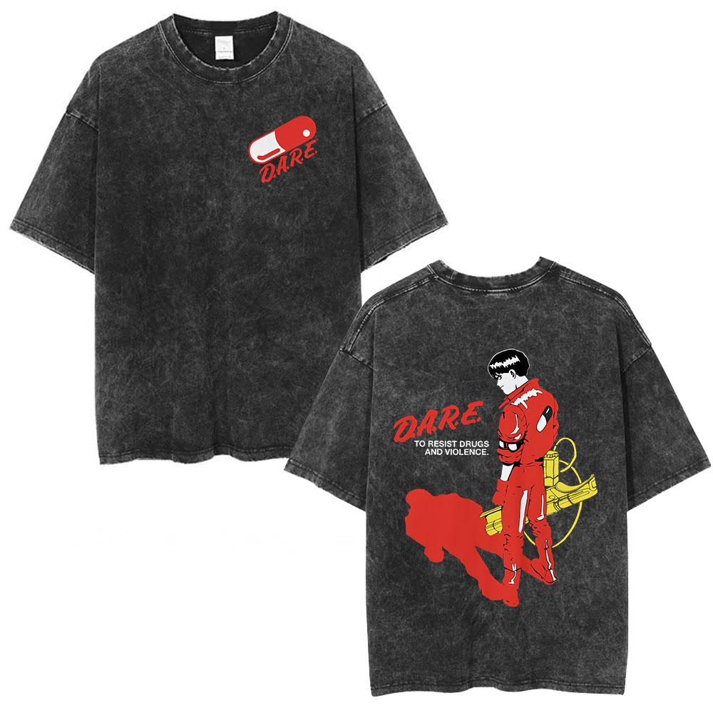

Anime Akira Vintage Washed T Shirts 90s Japanese Manga Movie Shotaro Kaneda Shima Tetsuo Tshirt Men Clothing Oversized Tshirts S
