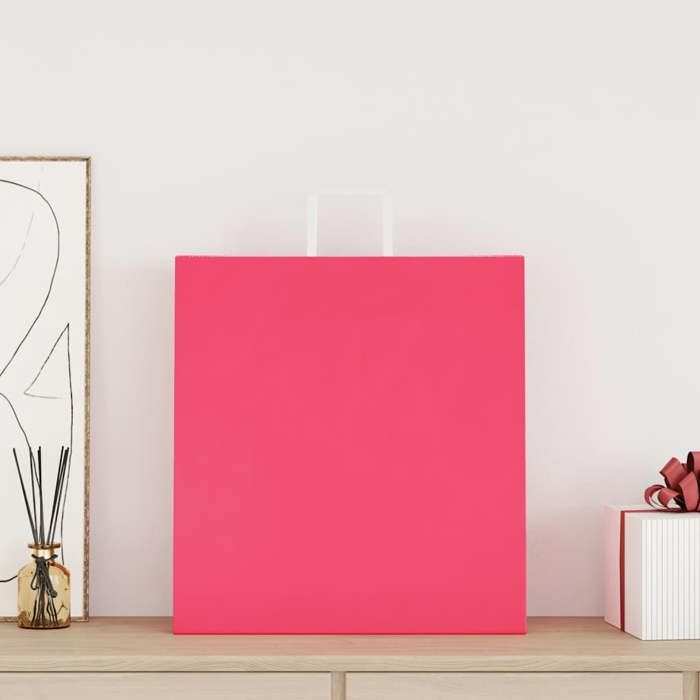 VidaXL Paper Bags 50 Pcs with Handles Pink 45x17x48 Cm, Paper Bag, Paper Gift Bag, Paper Gift Bag, Bag 4101891