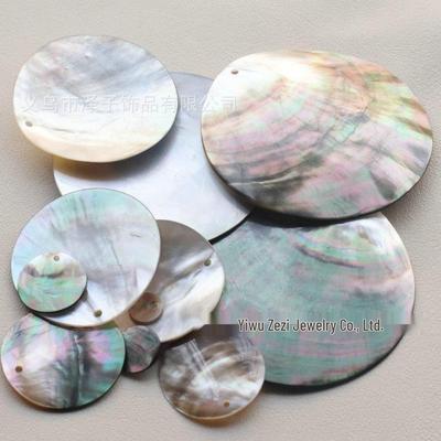 Ancient Style Black Lip Mother of Pearl Round Earrings & Hairpin DIY Jewelry Accessories