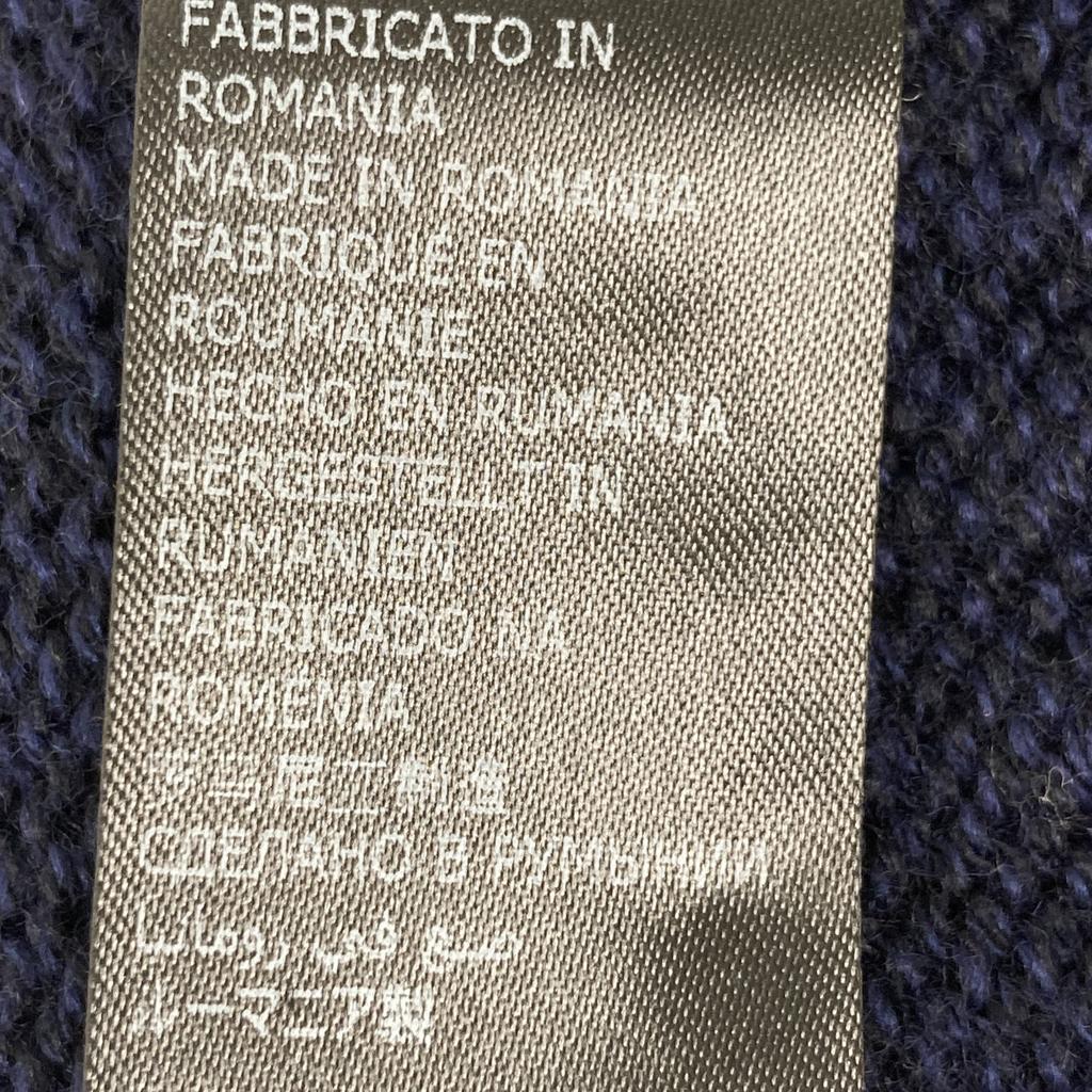 ZANONE 812519 CHIOTO Navy 5 Gauge Wool Solid Knit Cardigan Tops 50 NavyUsed