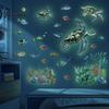 Coral Seaweed Room Decoration Glow In The Dark Ocean Wall Stickers, Luminous Sea Turtles Tropical Fish Decorative Glass Stickers for Home Reefs
