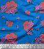 Soimoi Black Japan Crepe Satin Fabric Leaves & Rose Floral Fabric Prints Meter 42 Inch