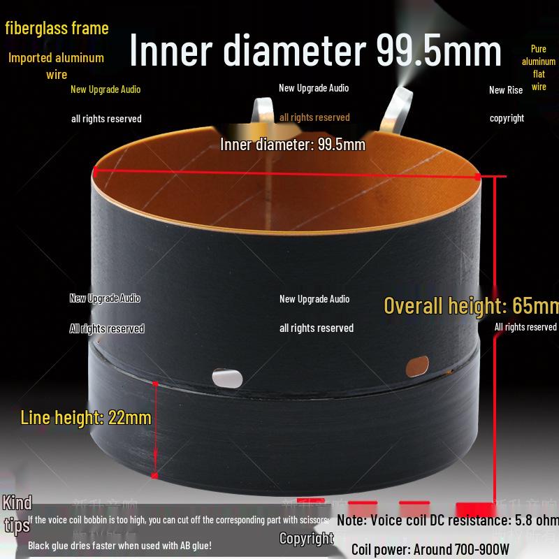 12-15" High Power Speaker Repair Parts: 75.5mm Woofer Voice Coil with Multiple Flat Wire 75/100 Core