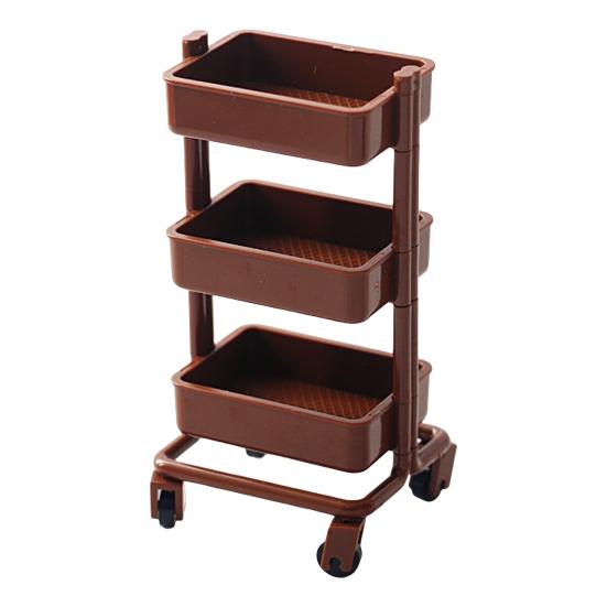 

1/6 интересная передвижная тележка для хранения с декоративным орнаментом на колесах, сервировка еды, аксессуары для кукольного дома кофейный