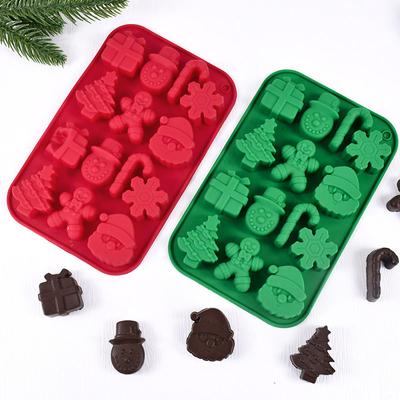 Christmas Silicone Chocolate Molds Gingerbread Man Snowflake Xmas Tree Candy Cookie Moulds DIY Baking Tool New Year Cake Decor