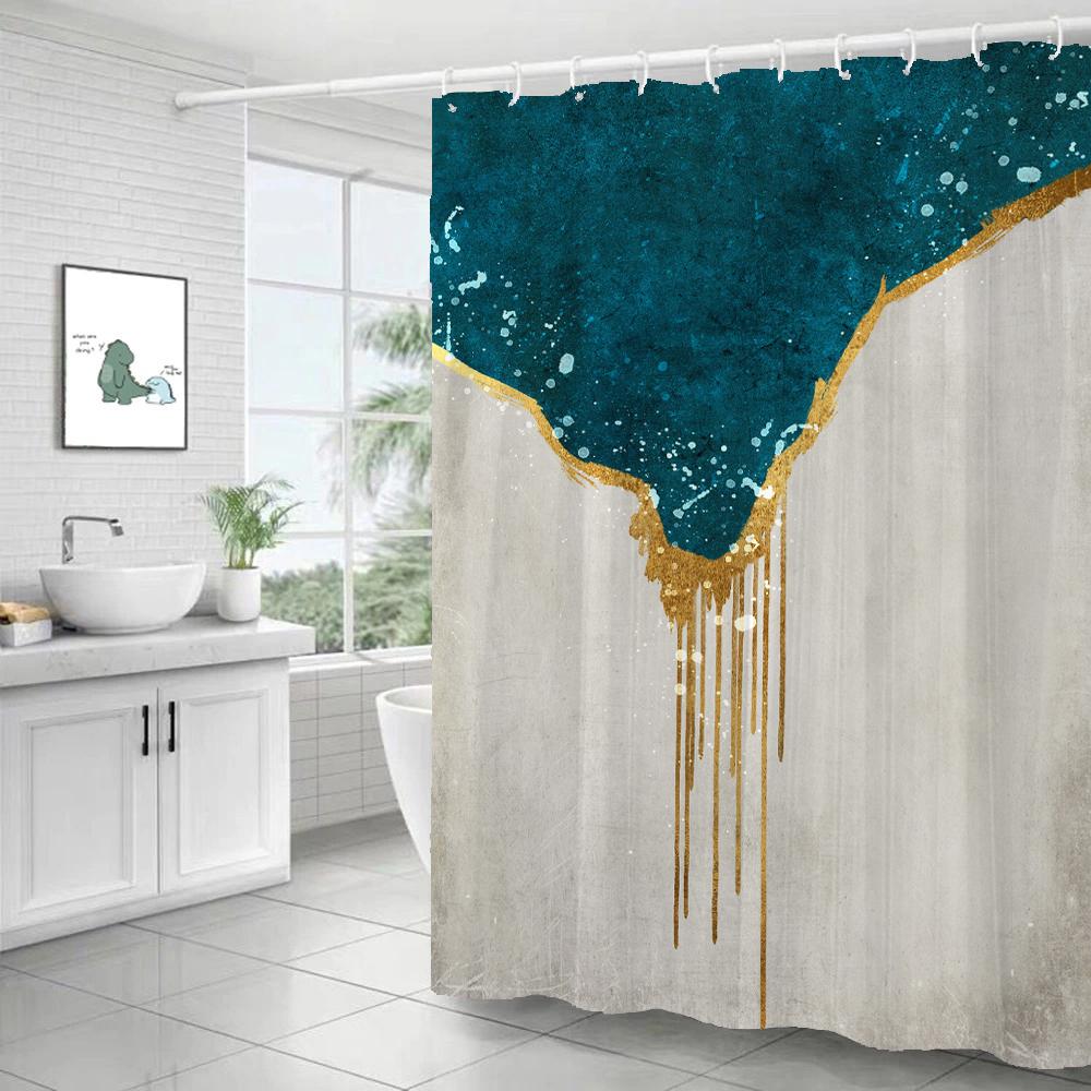 Nordische Abstrakte Kunst Duschvorhang Einfache Geometrie Badewannenvorhang Wasserdicht Polyester Badezimmer Vorhang Zubehör Dekor
