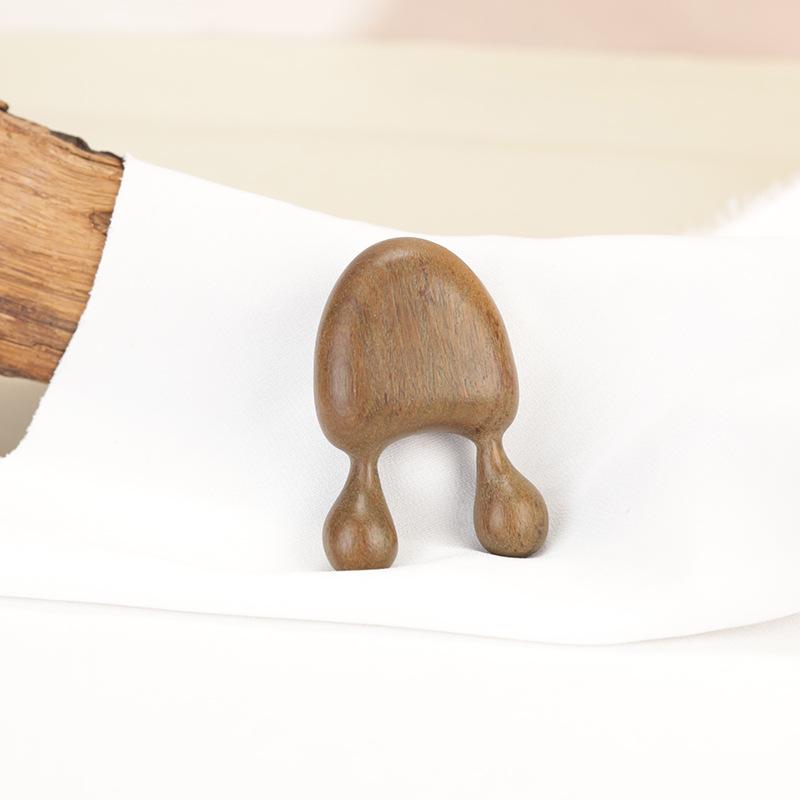 Dual-Pronged Wooden Nose Massager and Acupoint Gua Sha Comb