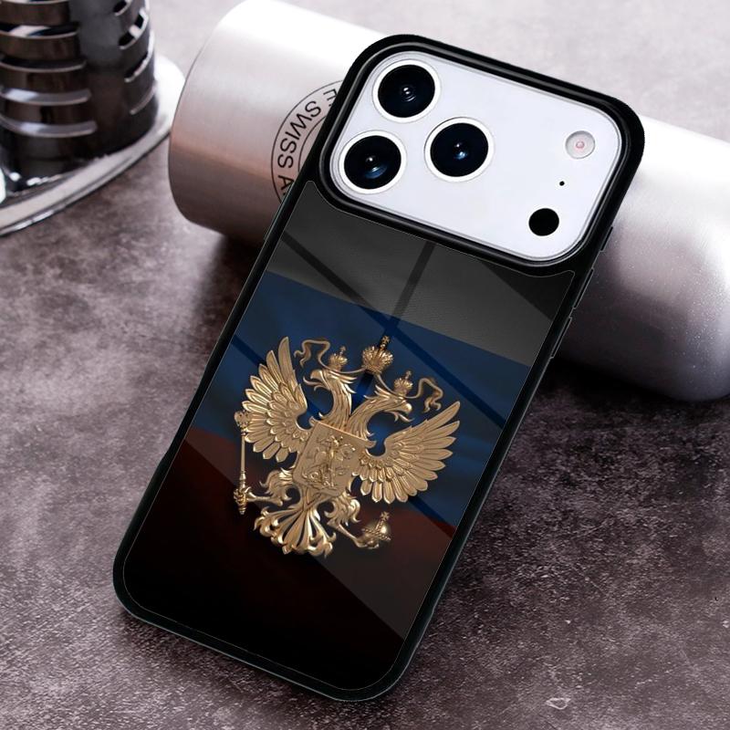 Russia Coat of Arms soft Phone Case for iPhone 17 16 15 Pro Max Air 14 13 12 11 Plus Shockproof Capa Cover