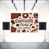 2D Sweet Chocolate Party Backdrop - Birthday Dessert Table Photo Booth Background