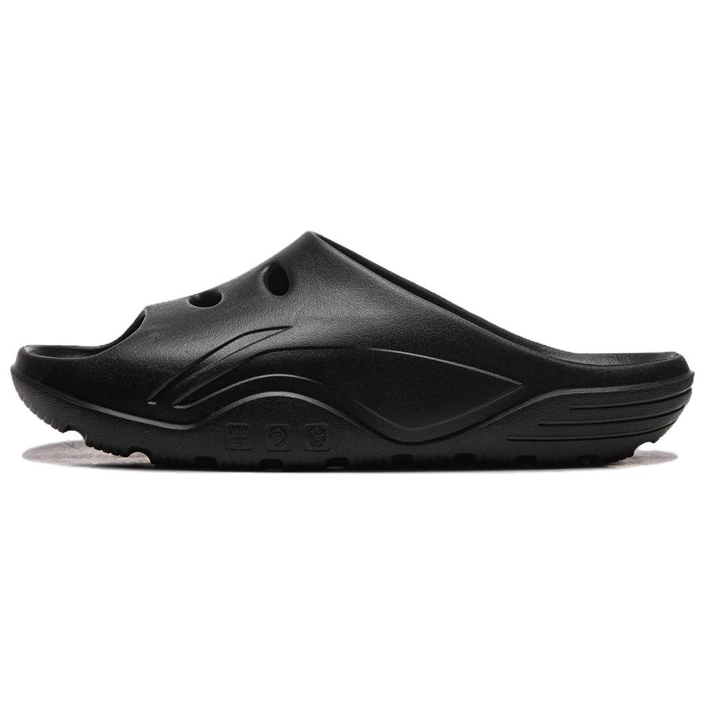 Li Ning Comfortable Versatile Slide Sandals Unisex Footwear Black AYCV001-6