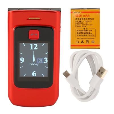 YEEMI K21+ 4G Flip Cell Phone Big Button 2.6in 1.77in Dual Screen Loud Sound 4800mAh Battery Speed