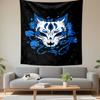 Mystic Fox Mask with Floral Accents Patterned Tapestry Decorative Wall Hanging, Home Bedroom Living Room Decor