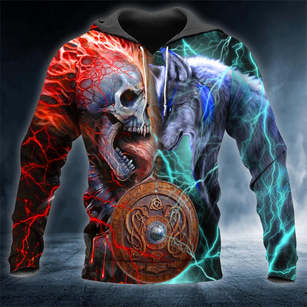 Kapuzenpullover Herren Punk Totenkopf 3D-Druck Mode Skeletor Y2k Grafik Lässig Goth Streetwear Langarm Pullover Frühling Herbst Übergroßes Oberteil