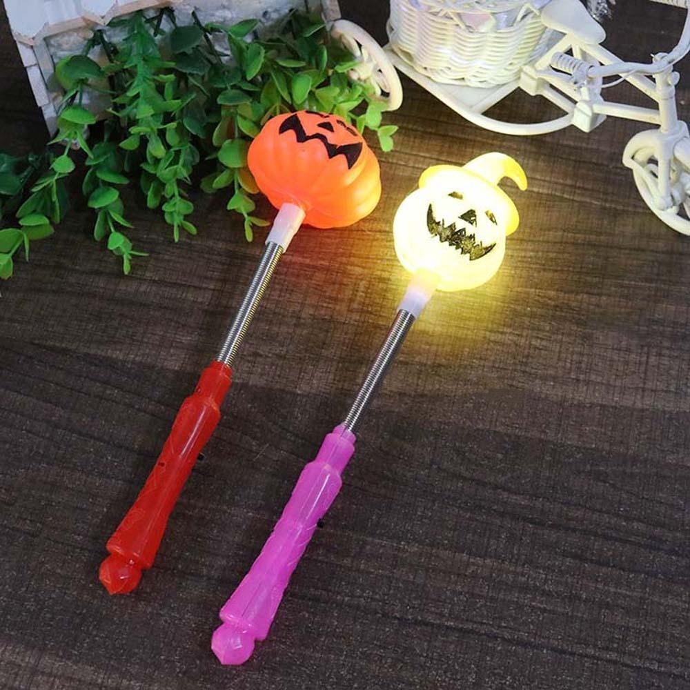 4Pcs LED Pumpkin Hand Lantern Luminous Pumpkin Stick Lantern Halloween Lantern Kids Toys