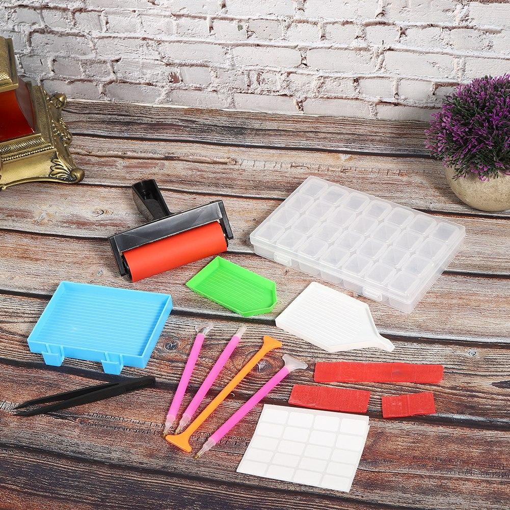 22Pcs Drill Painting Tool Kit DIY Accessories Set Roller Storage Box for Adult Kid DIY Use