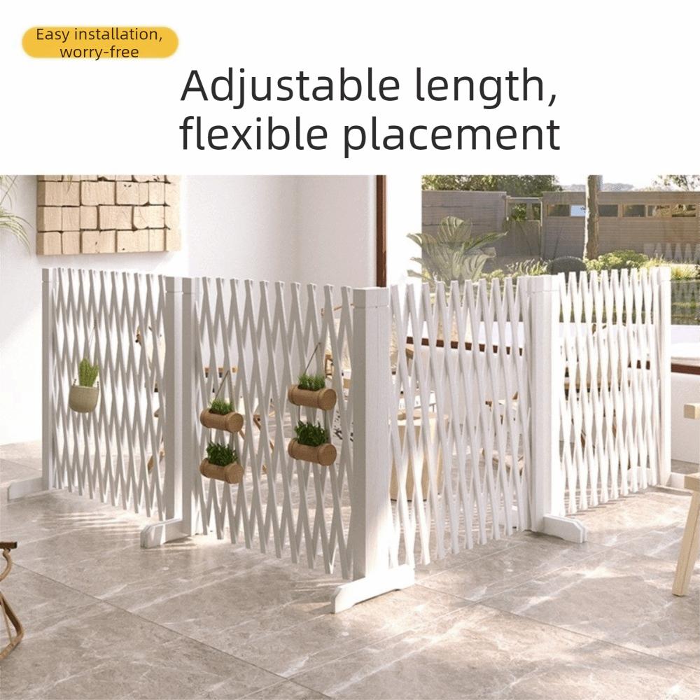 Folding Retractable Pet Gate Wooden Dog Safety Enclosure Pet Puppy Fence No-Drill Pet Door  Garden
