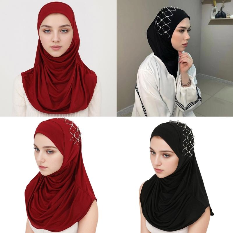Islamic Pray Turban Caps for Woman Outdoor Elastic Hijab for Culture Enthusiasts
