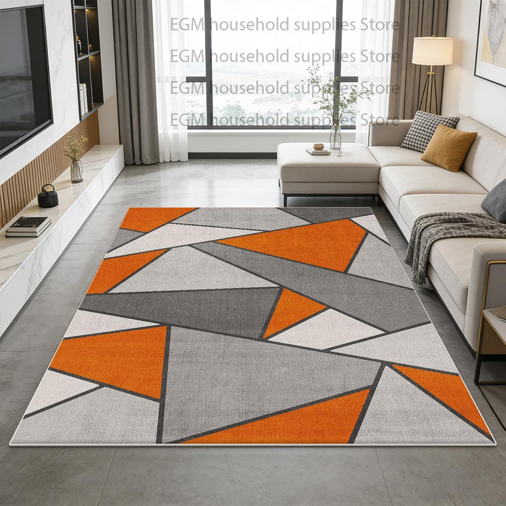 Modern Simple Carpet Geometric Living Room Decor Bedroom Kitchen Floor Mat Non-slip Coffee Table Soft Customizable Rugs Washable