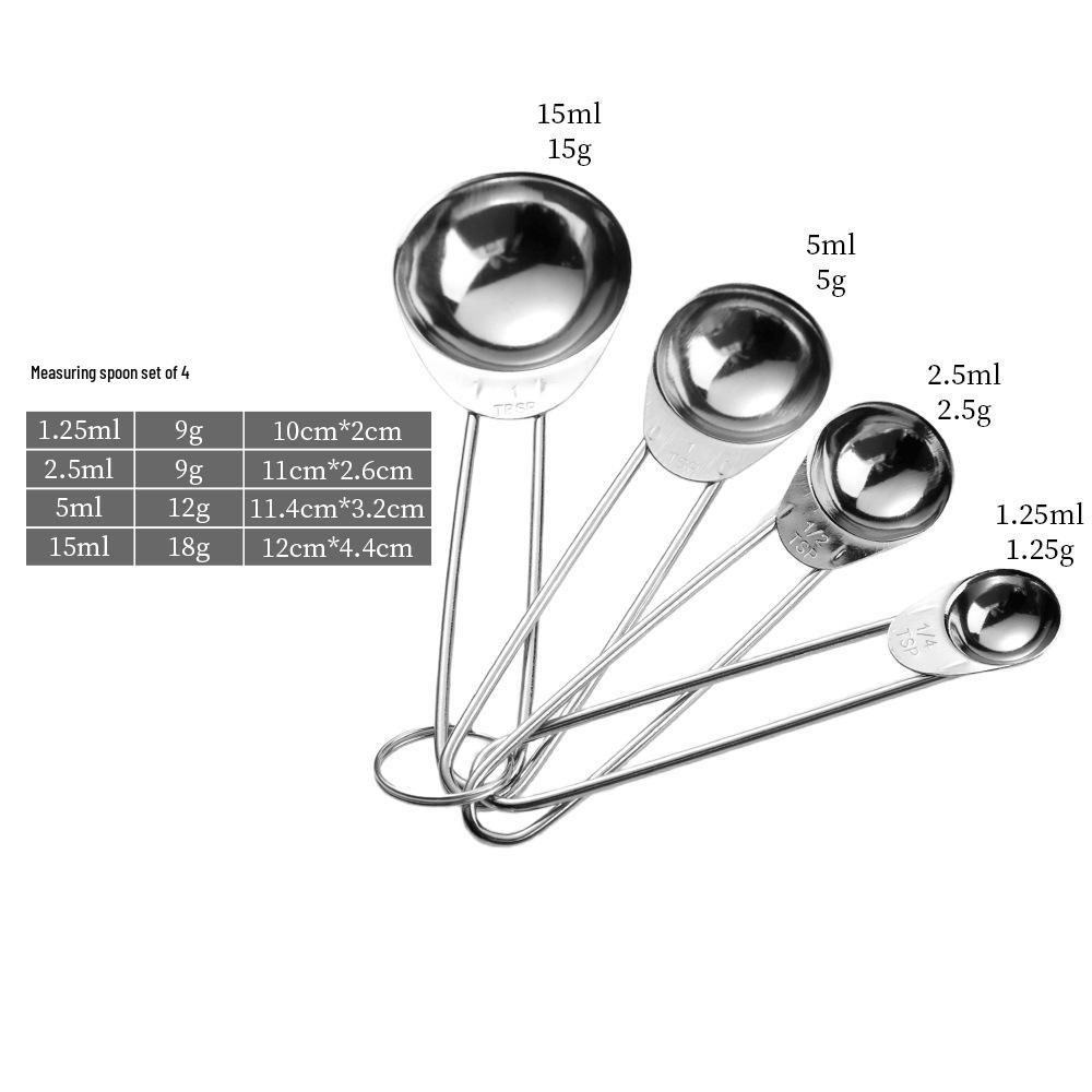 Stainless Steel Measuring Spoon Set for Seasoning, Coffee, Milk Powder, and Tea - Ideal for Baking and Kitchen Use