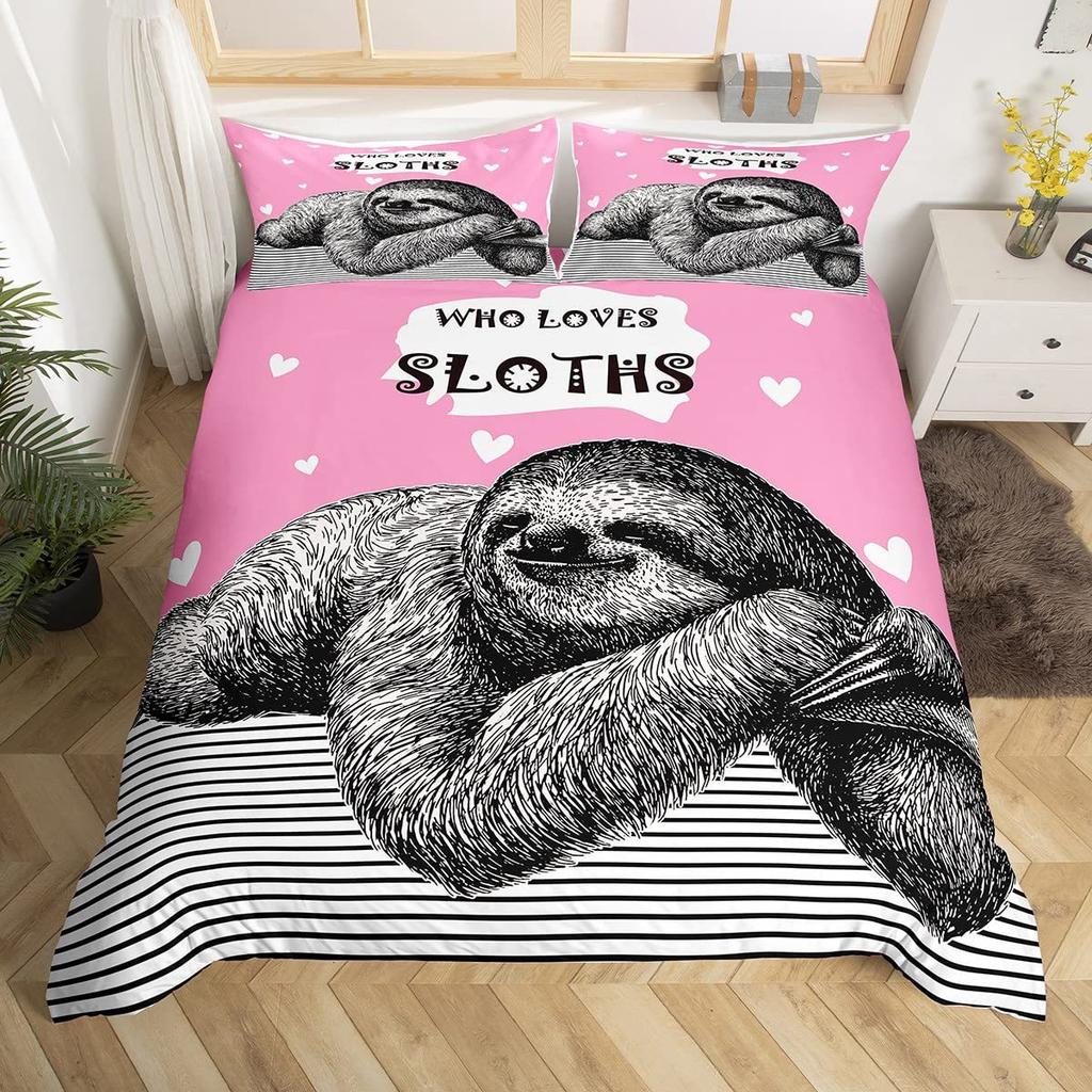 Sloth Starry Sky Duvet Set Three-Piece Children'S Room Decorative Bedding Set