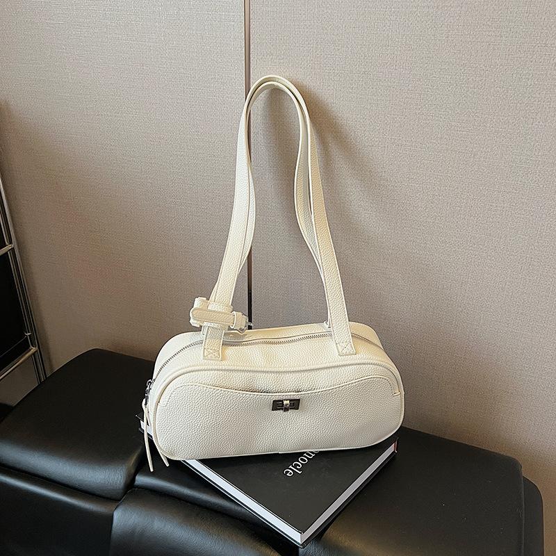 

Niche underarm bag women s bag handbag women s bowling bag premium long shoulder strap large capacity shoulder bag білий