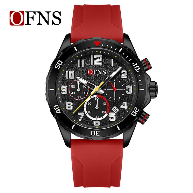 Ofns Luxury Quartz Watch: Luminous, Rotating Bezel, Waterproof & Single Calendar - Men's Business Wristwatch.