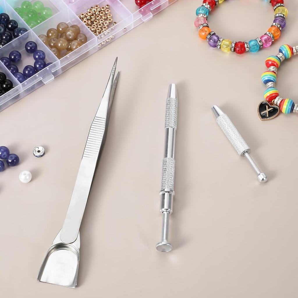 4Pcs Grabber Tool Holder Set, Jewelry Pick Up Tool 4 Claw Piercing Ball with Prongs Diamond Claw Precision Stainless Steel for Tiny Objects IC Chip