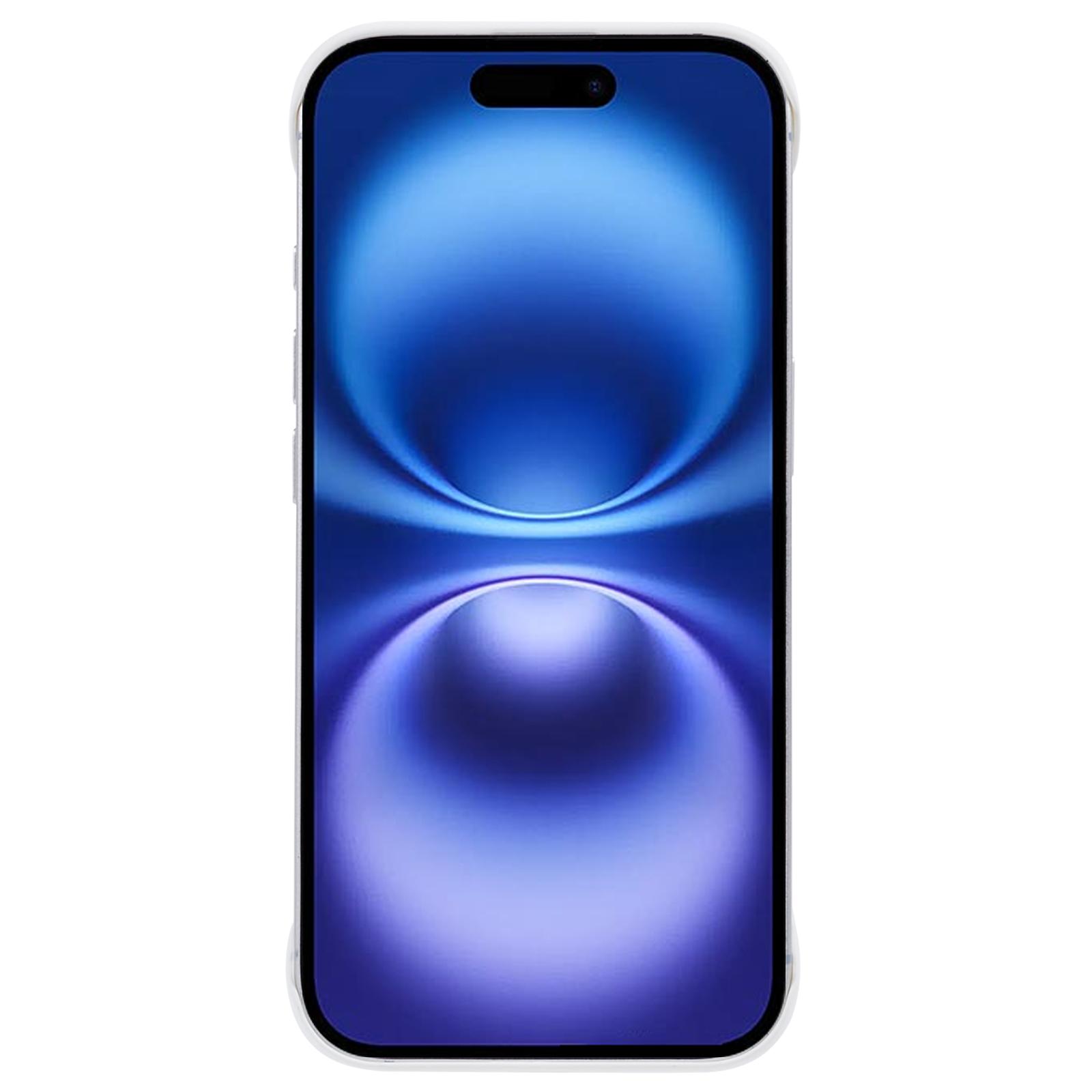 

For iPhone 16 Case Hard PC Frameless Heat Dissipation Phone Cover White