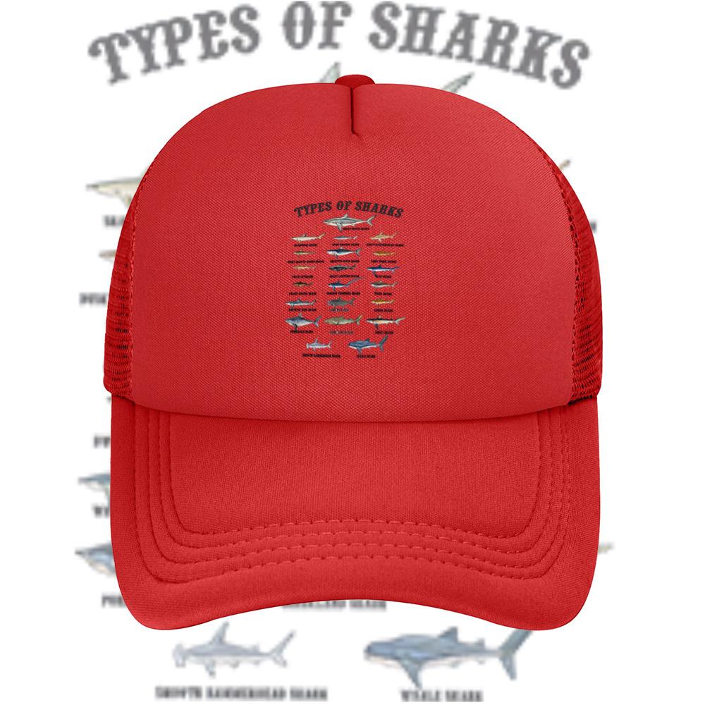 Types sharks illustration on black background Baseball Cap Anime Graphic Hats Adult Unisex Women Sports Outdoor