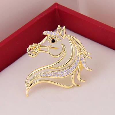 Natal Year Zodiac Horse Brooch New Men's and Women's Hollow Pin Light Luxury Neckline Corsage