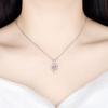 New 925 Sterling Silver Women Necklace Fashion Luscious High Quality Crystal Zircon Heart Pendant Clavicle Chain Jewelry Gift
