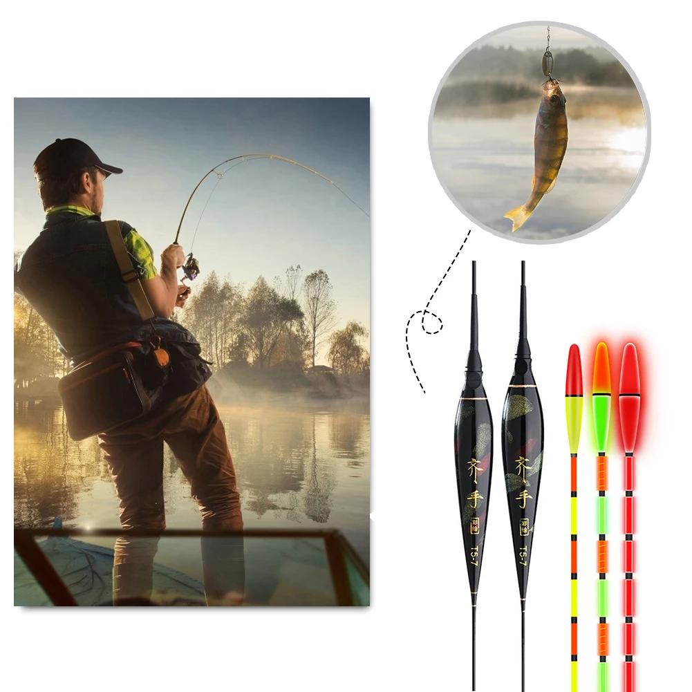 Electronic Smart Fishing Floats Bite Reminder Alarm Fish Float Bobber Night LED Light Color Change Auto Electronic Buoy