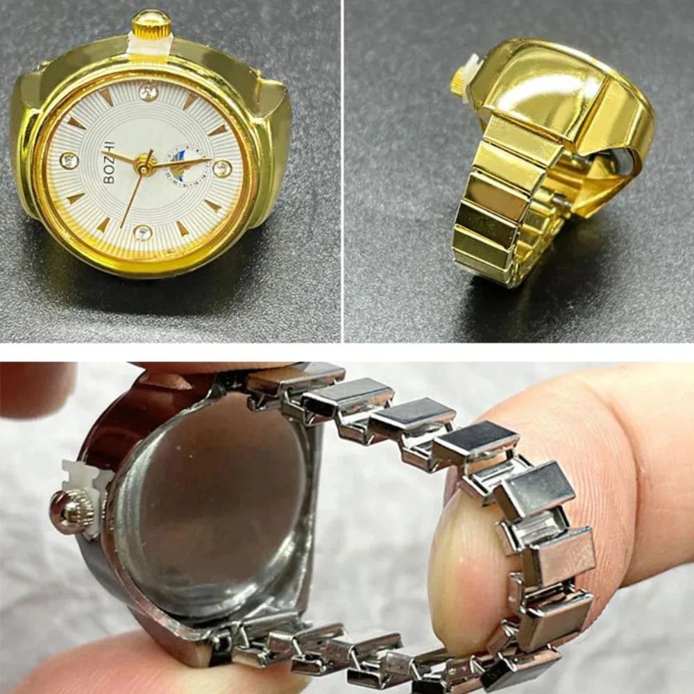 Bague Montre Doigt Numérique Quartz pour Femmes Hommes Couple Mini Montres Anneaux Bandeau Élastique Doigt Anneaux Punk Bijoux Montre Cadeau Adolescents