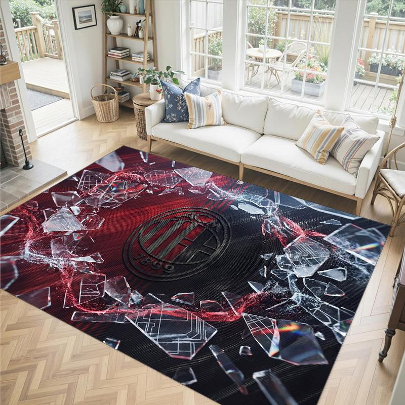 AC Milan Design Crystal Velvet Carpet Cozy Non?Slip Printed Rug For Bedroom Living Room Entrance