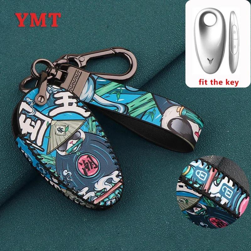 

Leather Buckle Car Key Fob Case for Voyah Free 2023 2024 Keychain Bag Shell Remote Protection Cover Holder Auto Accessories 3 Buttons for VOYAH