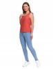 Women's Sleeveless Openwork Blouse, Feminine, Subtle, Elegant, MORAJ XXL PINK