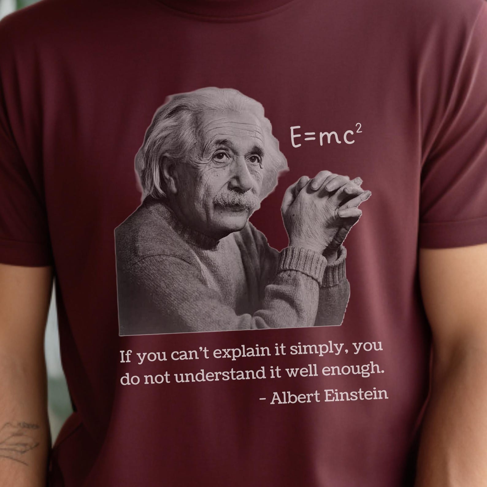 Einstein Quote T-Shirt - E=mc2 Science Tee for Smart Thinkers S