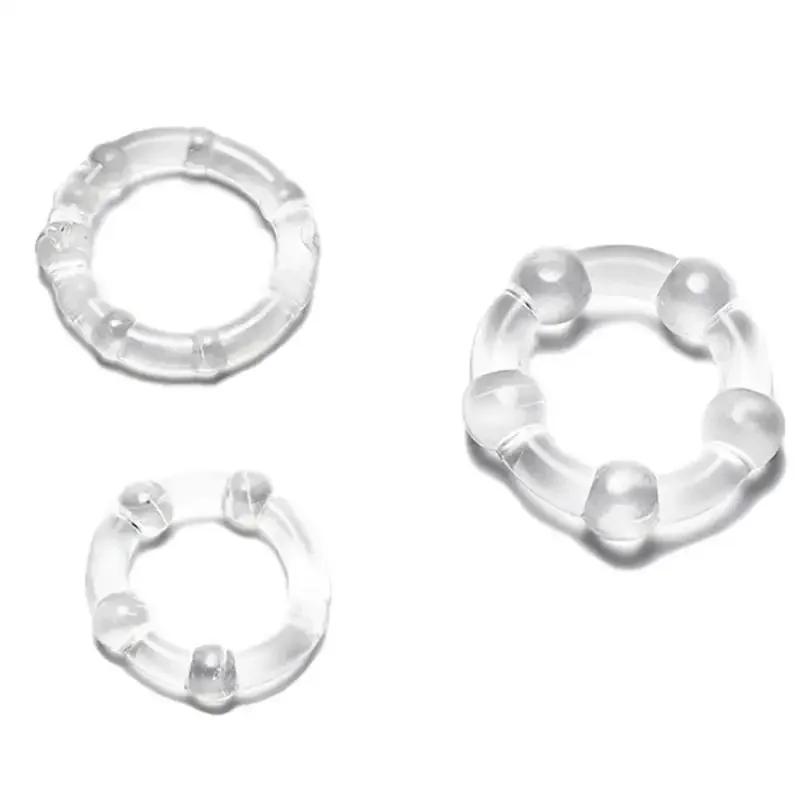 3Pcs Silicone Cock Ring Penis Ring Sex Toys For Men Delay Ejaculation Testicle Scrotum Ball Stretcher Erection Sex Products
