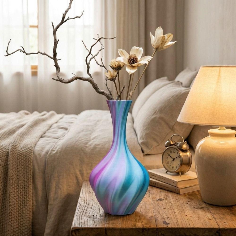 Gradient Color Modern Twisted Flower Bottle Decorative Flowerpot Home Desktop Decorations