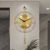 Luxury Metal Swinging Wall Clock Minimalist Living Room Clock Mural Watch Restaurant Mute Number Quartz Clock Room Decoration