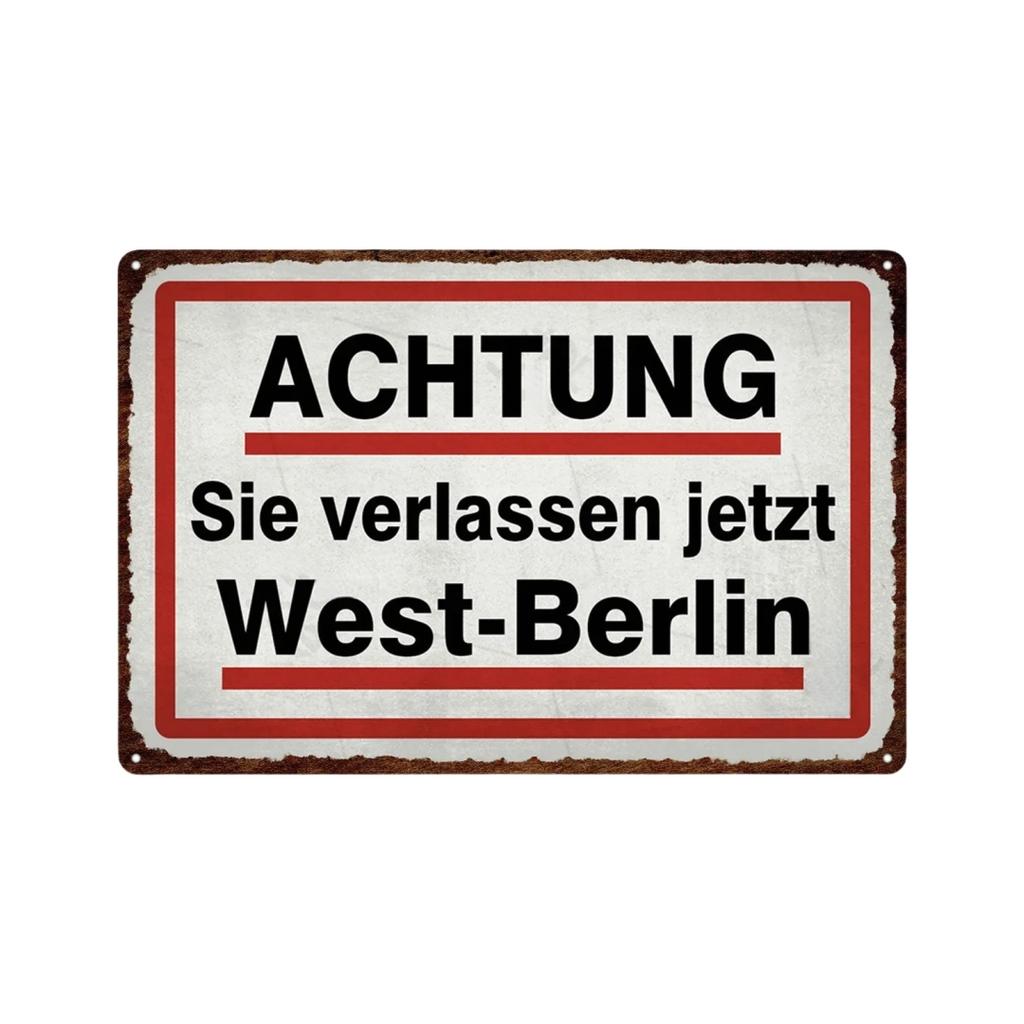 Germany HALT STÓJ Achtung Metal Sign German Warning Signs Hazardous Area Placards Vintage Plaque Plate Wall Decorative