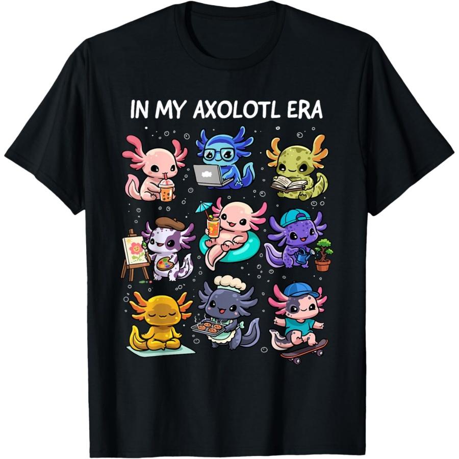 Axolotl Kawaii Axolotls In My Axolotl Era Axolotl Animals T-Shirt(1) XXXXXL чёрный