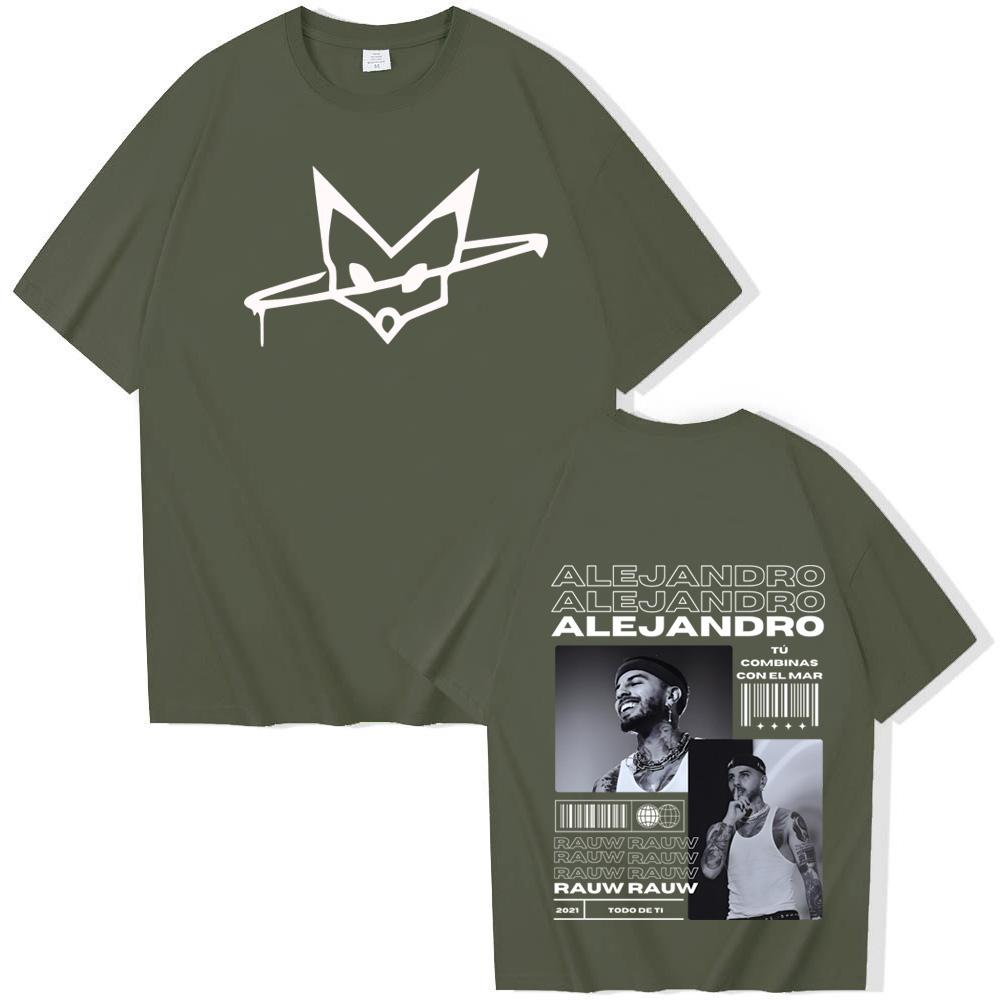 Rauw Alejandro Coca Nuestra TShirts Harajuku Hip Hop ONeck Short Sleeve Shirts