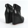 2025 Autumn Early Winter Shoes Women High Heels Boots Pointed Toe Fashion Ladies Wedges Shoes 10cm Black White Plus Size 42
