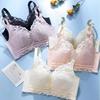 Summer Breathable Bra Women's Hole Cup Adjustable Lace Bra Gathered and Gathered Accessory Bra No Steel Ring Bra