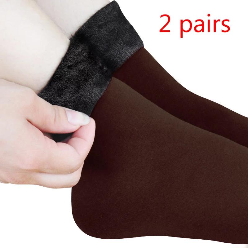 New velvet women winter warm thicken thermal socks soft casual solid color sock wool cashmere home snow boots floor sock 1pairs