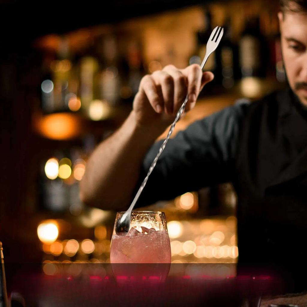 2 ks Nerezový koktejlový muddler a míchací lžíce Sada domácích barových nástrojů Vytvořte lahodné Mojitos a další nápoje na bázi ovoce