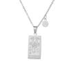 Twelve Constellations Tarot Card Stainless Steel Necklace with Fade-Resistant Pendant